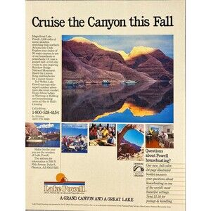 Lake Powell "Cruise the Canyon this Fall" Pictures of Lake Vintage Print Ad 1986